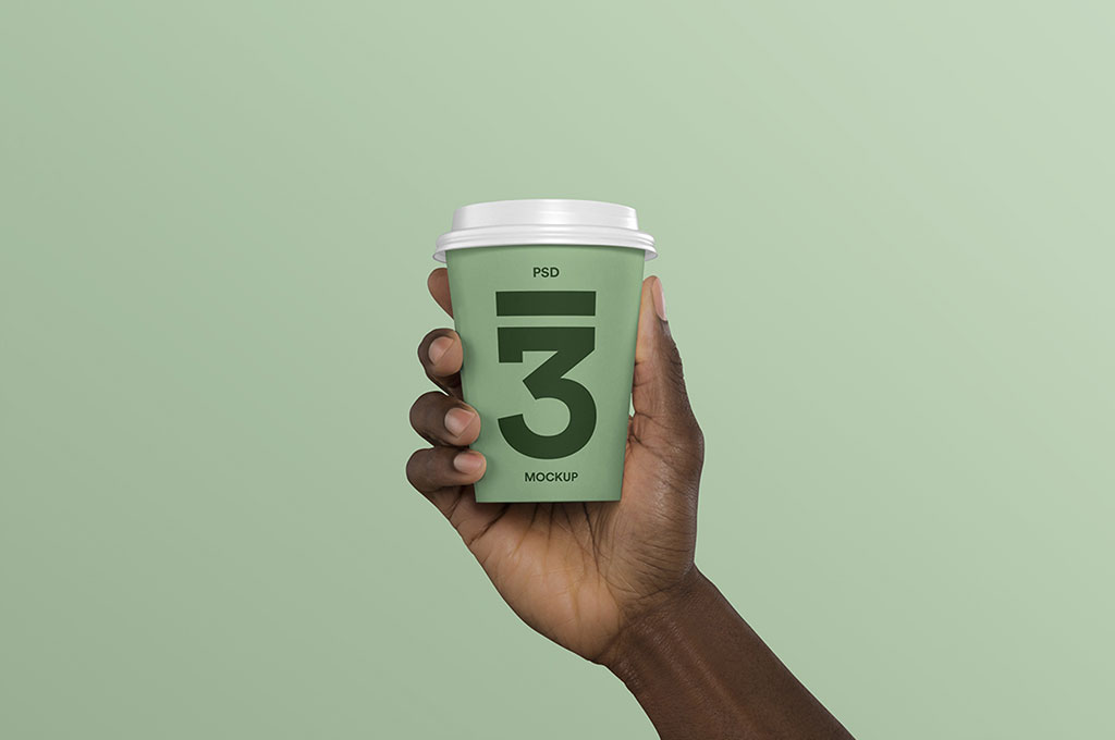 Hand Holding Coffee Cup Mockup