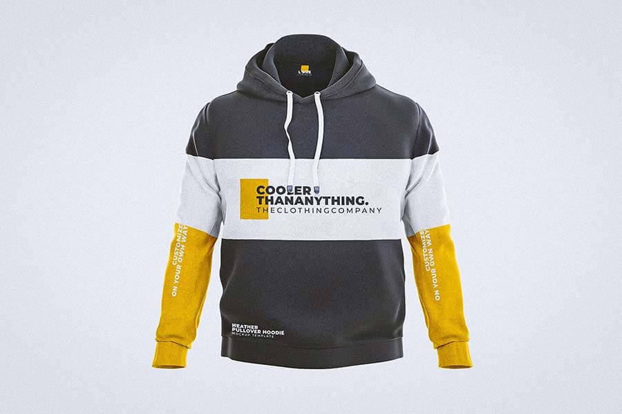 Heather Pullover Hoodie Mockup Template