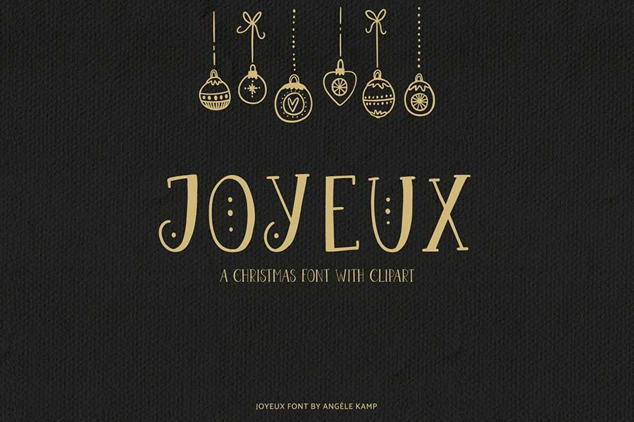 Joyeux Christmas Font & Clipart