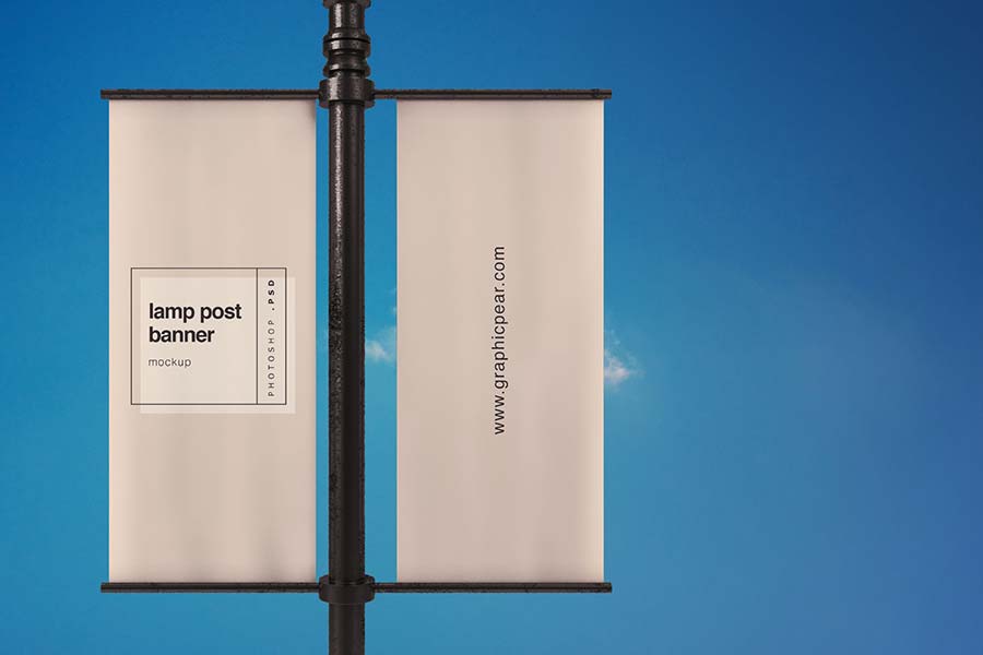 Lamp Post Banner Mockup