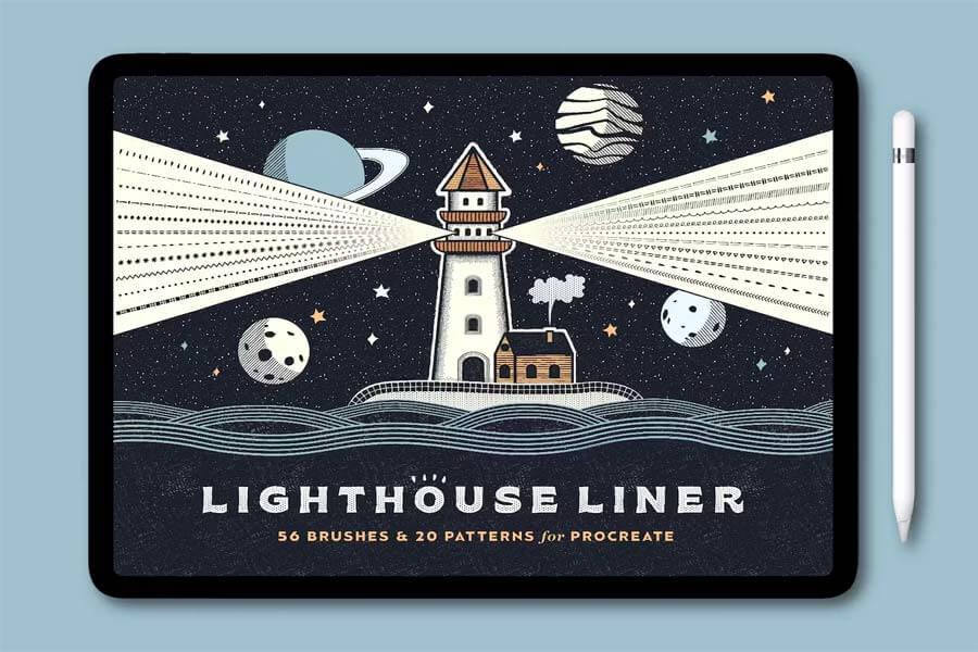 Lighthouse Liner Procreate Brushes