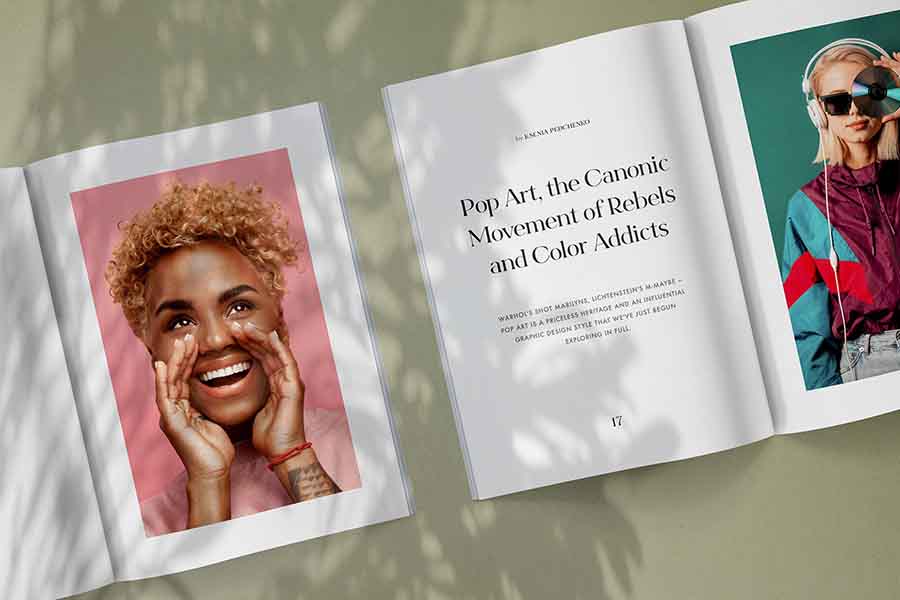 Magazine Spread Mockup Scene