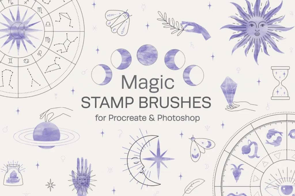 Magic Stamp Brushes For Procreate And Photoshop