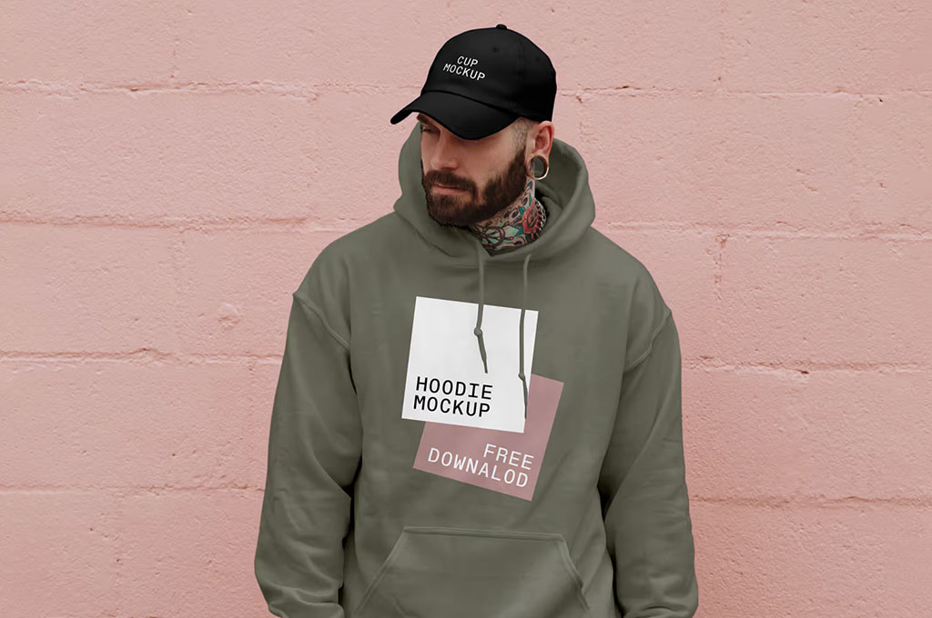 Man in Hoodie Mockup