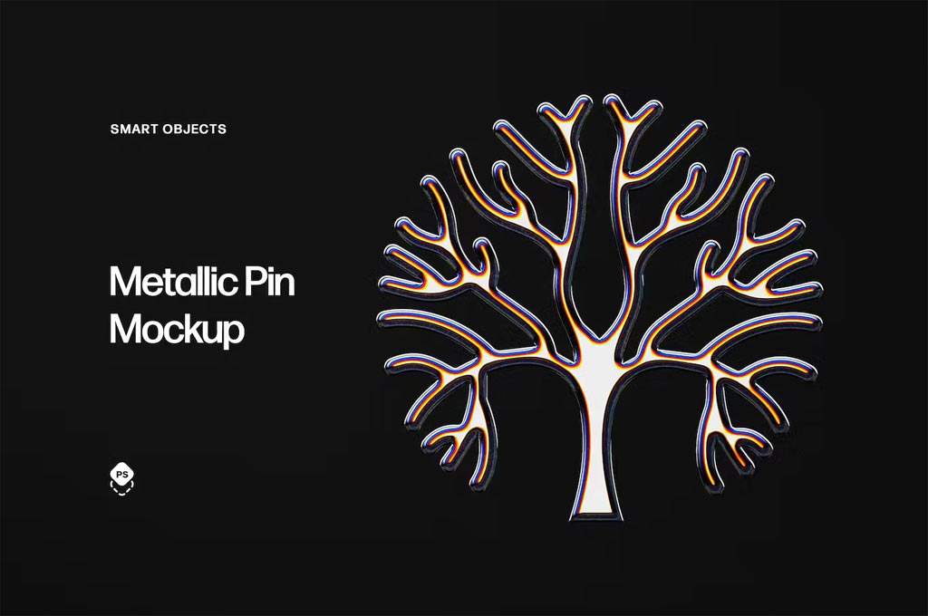 Metallic Pin Mockup