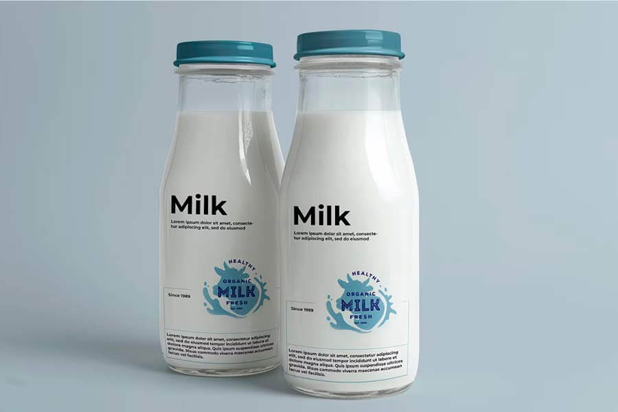 Milk Bottle Mockup