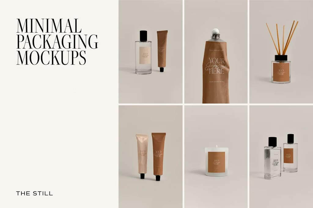 Minimal Cosmetic Packaging Mockups