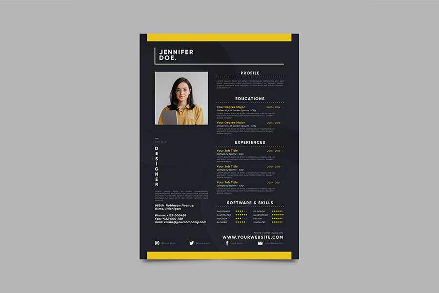 Modern Black Resume