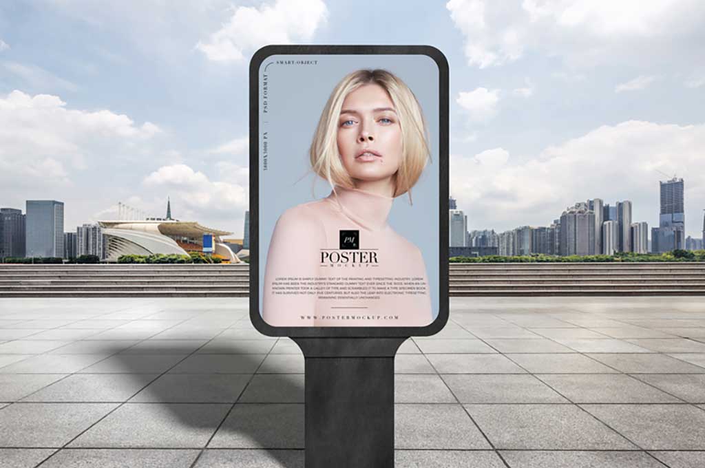 Modern City Outdoor Billboard Mockup