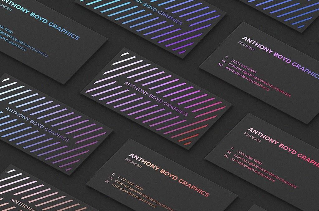 Modern Customizable Business Card Grid Mockup