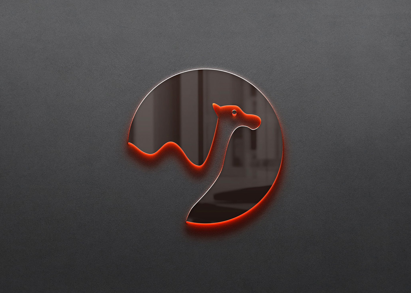 Neon Backlight Logo Mockup