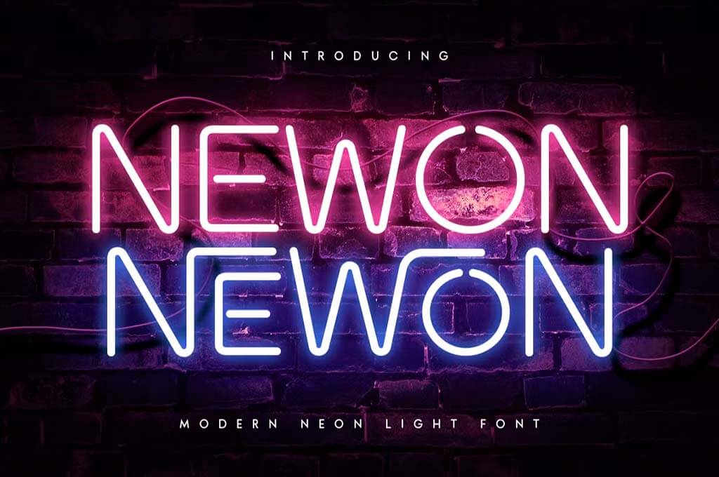 Newon Modern Neon Light Font