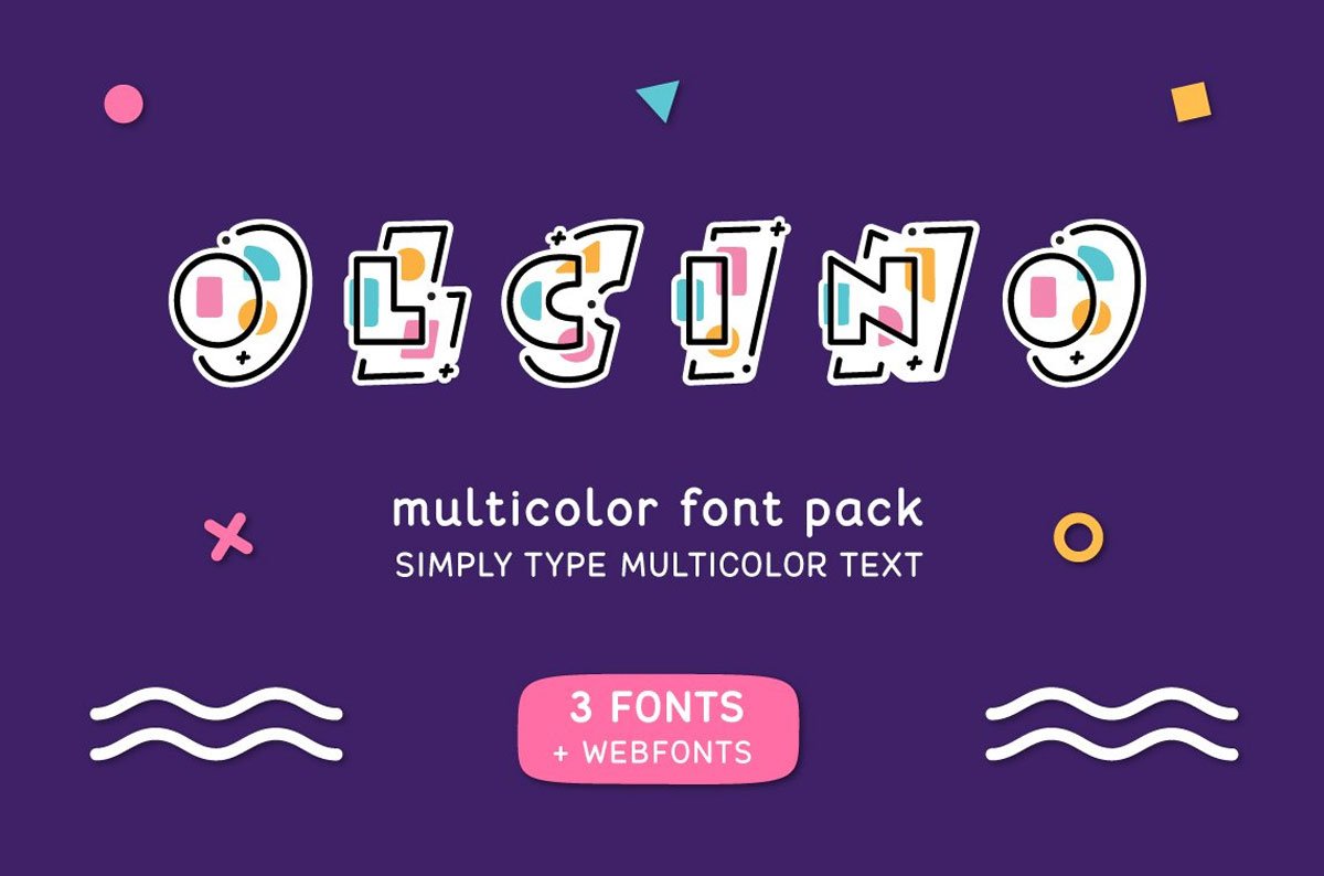 OLCINO Multicolor Memphis Font