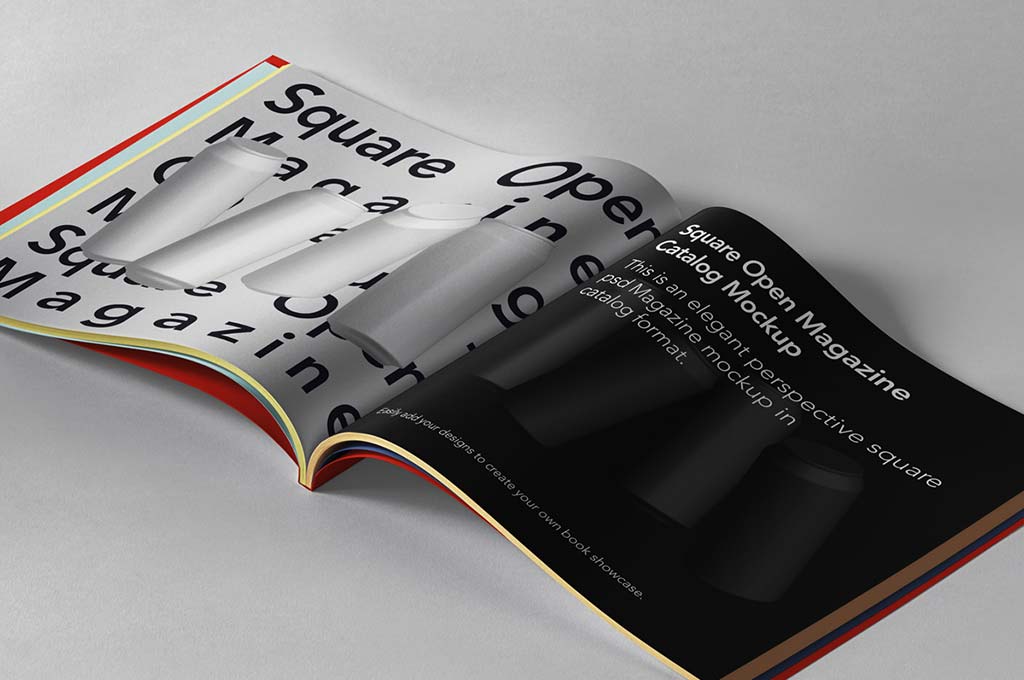 Open Square PSD Magazine Mockup