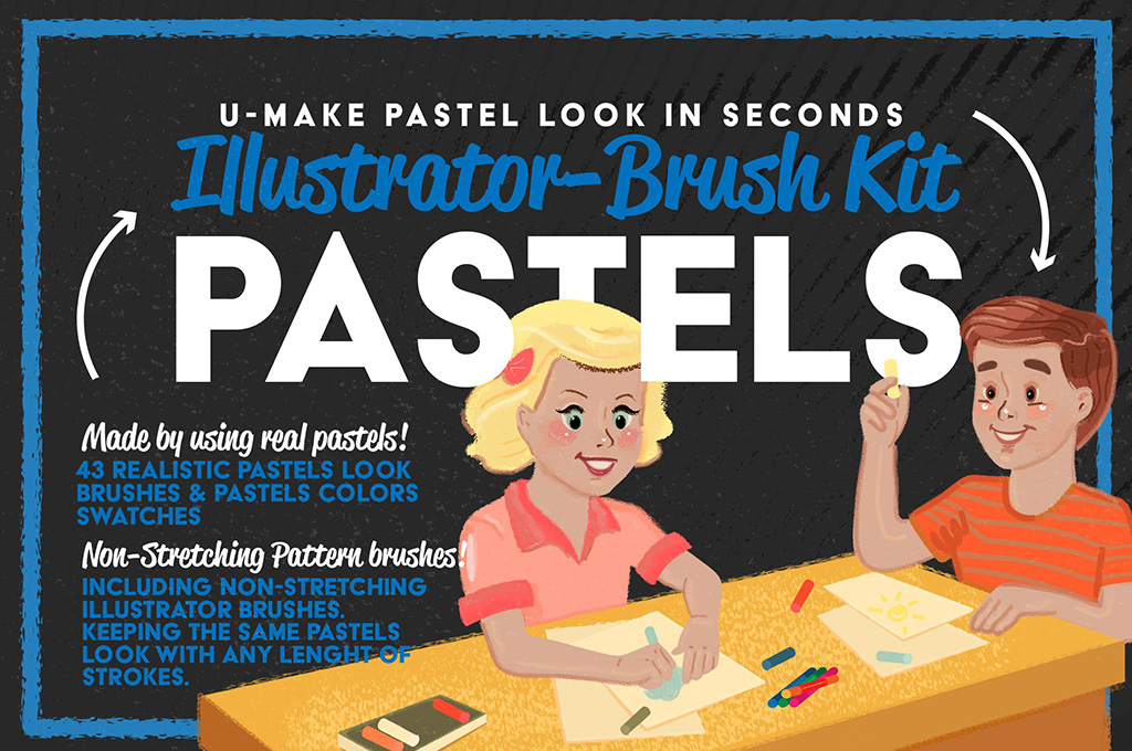 Pastels Illustrator Brush-Kit