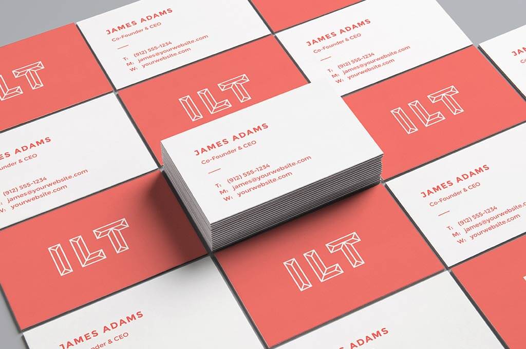 Perspective Business Cards Mockup