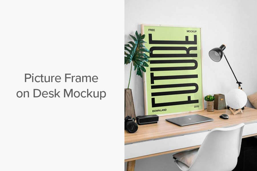 Picture Frame on Desk Mockup