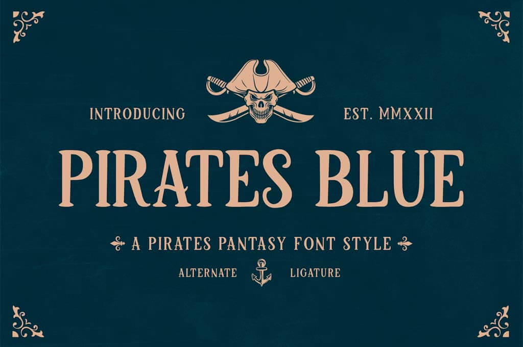 Pirates Blue — A Pirates Fantasy Font