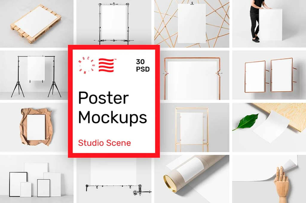 Poster Mockups Studio Scene