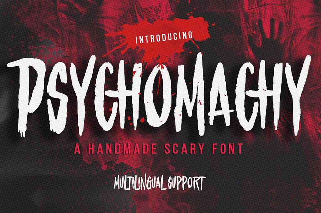 Psychomachy — Handmade Scary Font