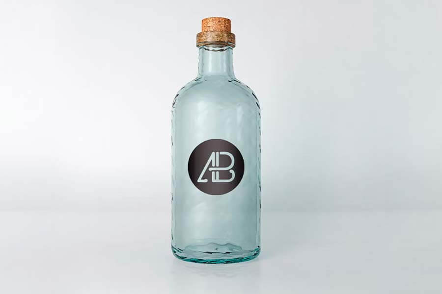 Realistic Glass Bottle Mockup