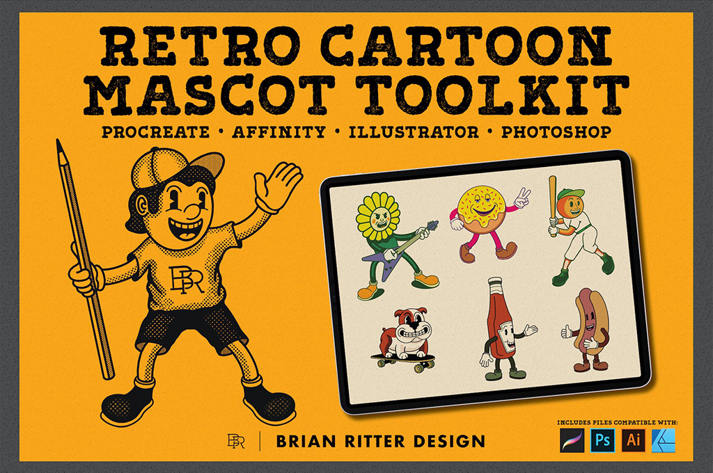 Retro Cartoon Mascot Toolkit