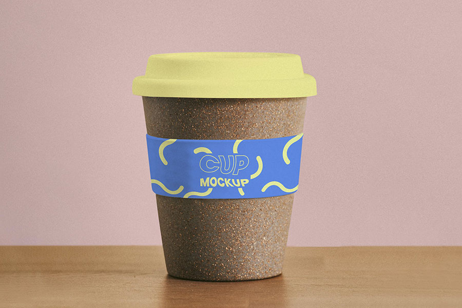 Reusable Cork Coffee Cup Mockup