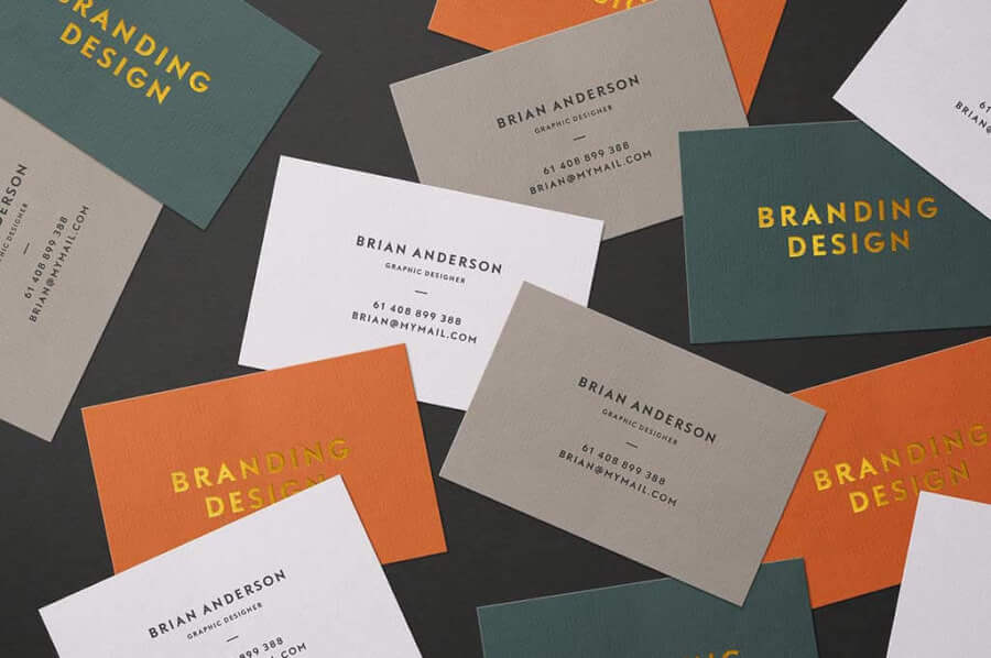 Scattered Business Cards Mockup