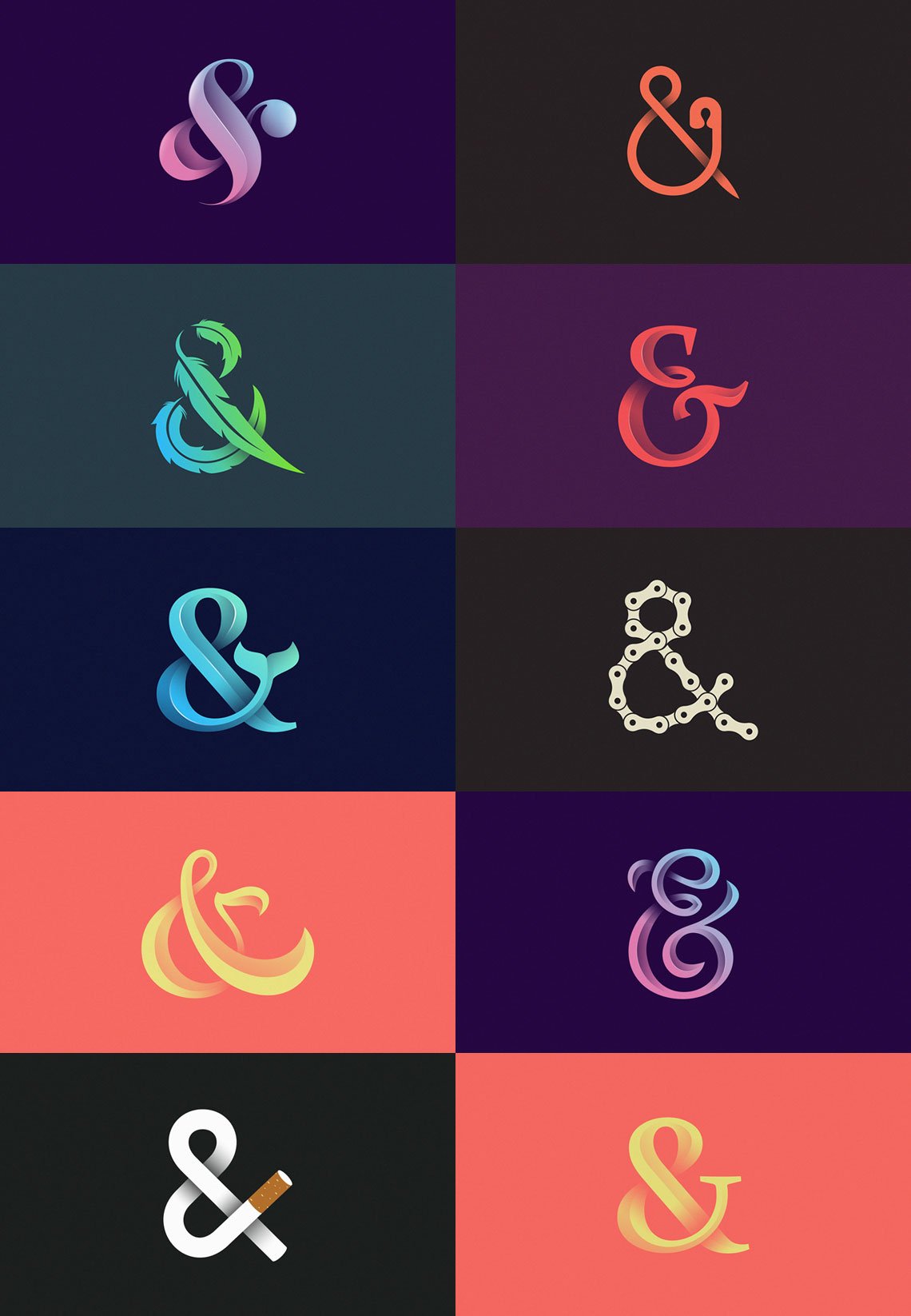 Collection creative Ampersand by Yuri Kartashev via Behance