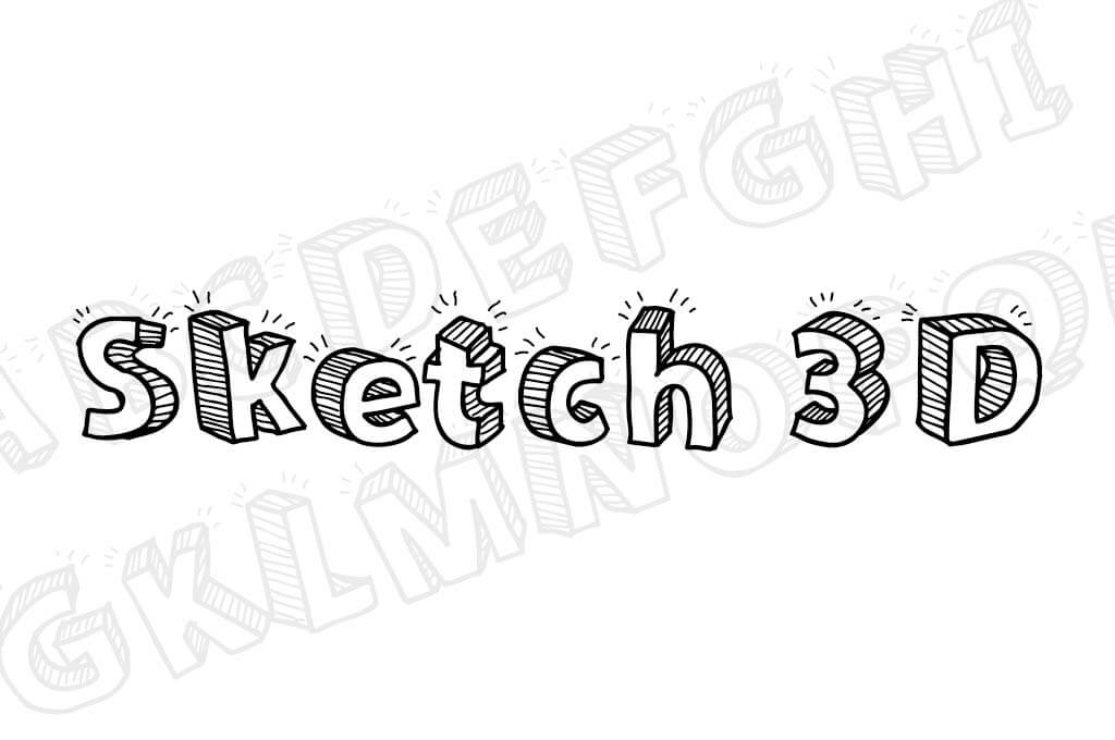 Sketch 3D Font