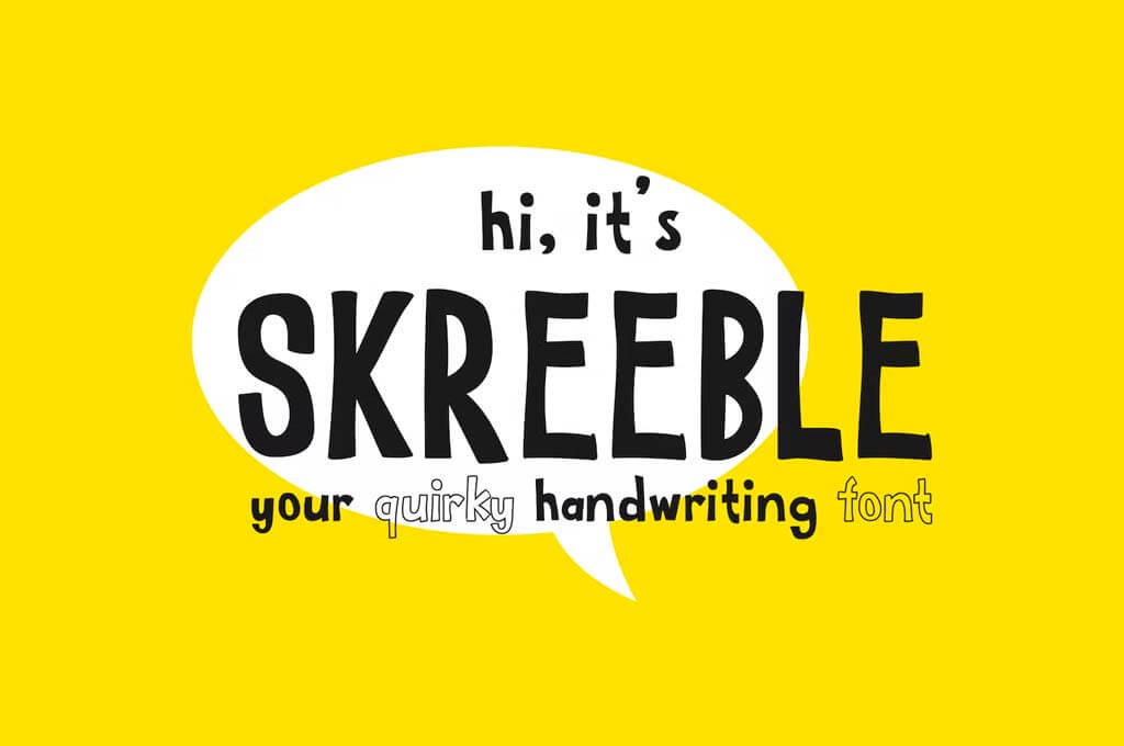 Skreeble — Fun Sans Serif Font with Quirky Shape