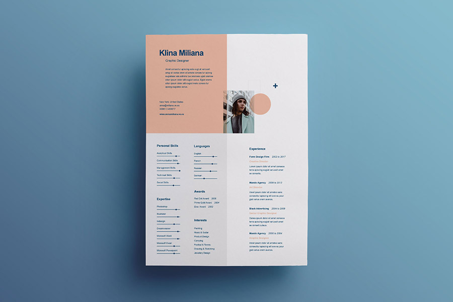 Split Style Resume Template