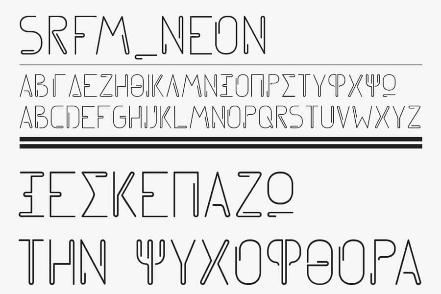 SRFM — Neon Font