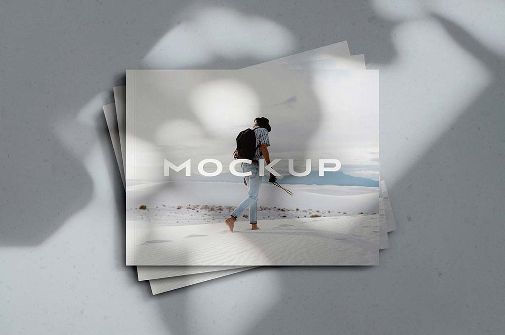 Stacked Landscape Magazine Mockup