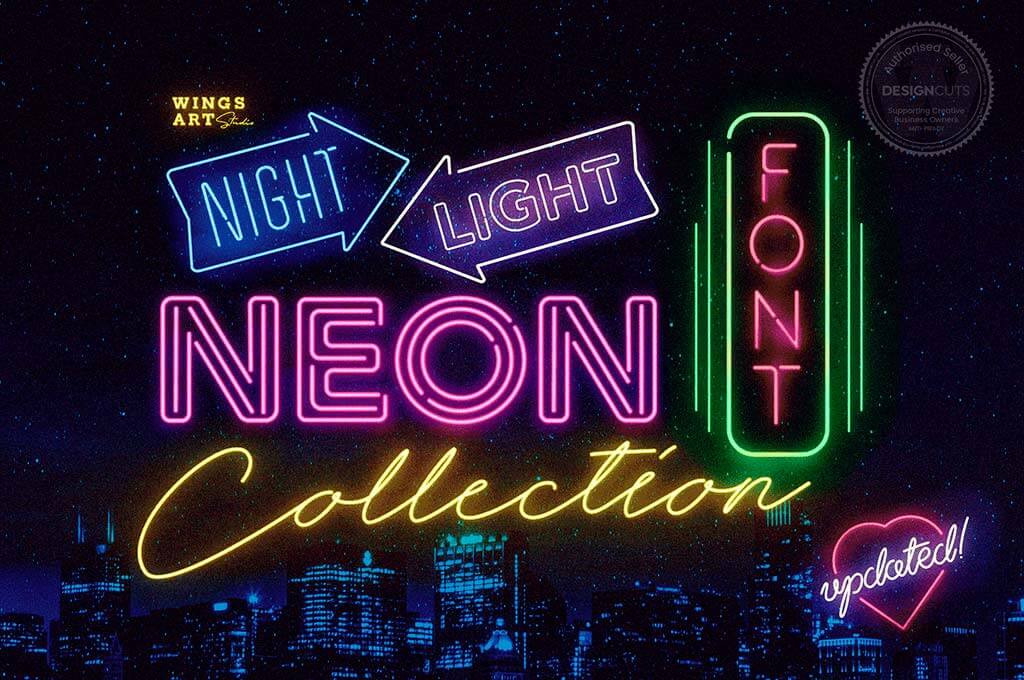 The Complete Night Light Neon Font Collection