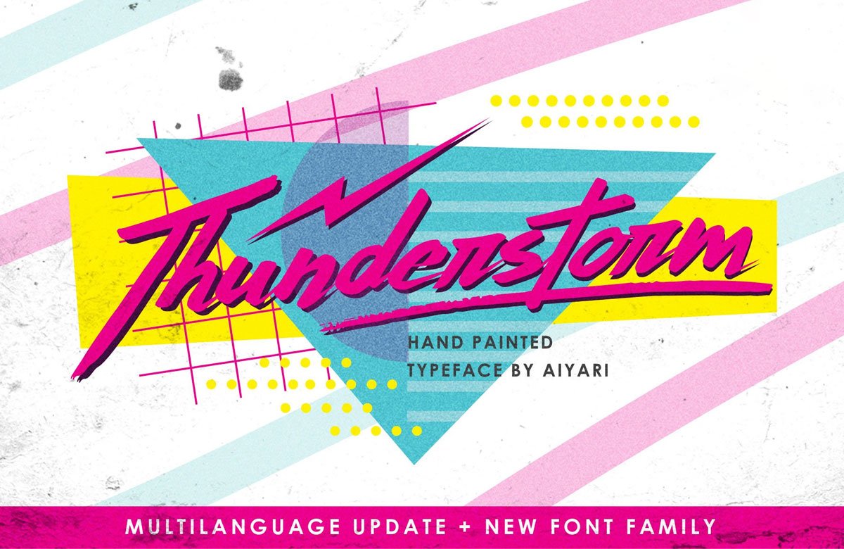 Thunderstorm Memphis Typeface + Extras