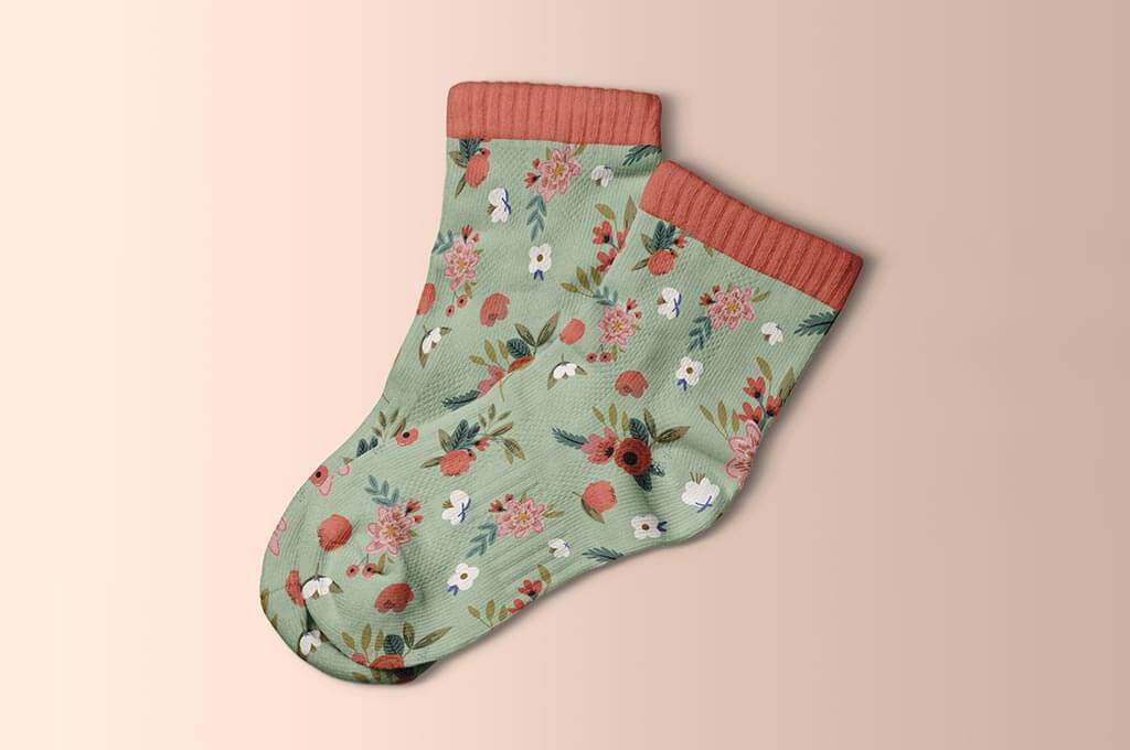 Top View Kids Socks Mockup