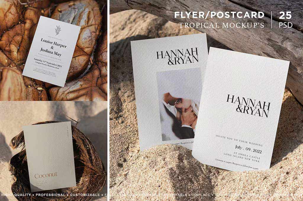 Tropical Postcard Flyer Mockups