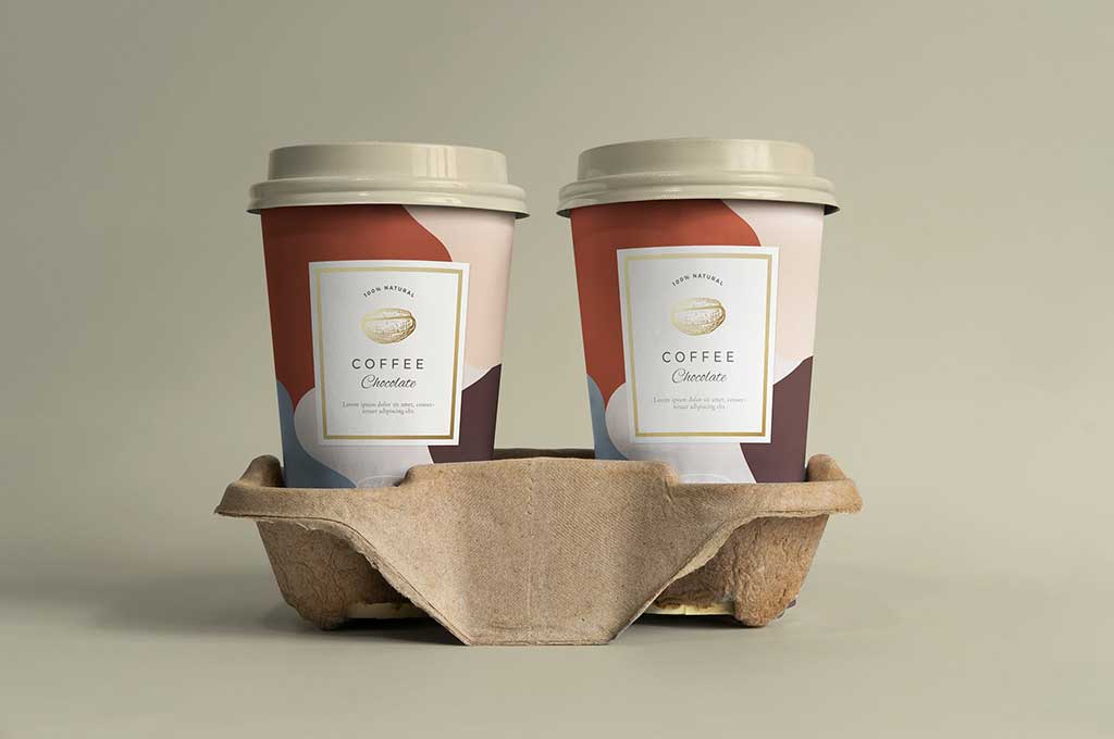 Two Pack Coffee Cup Mockup