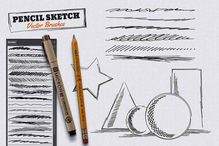 Vector Pencil Sketch Brushes