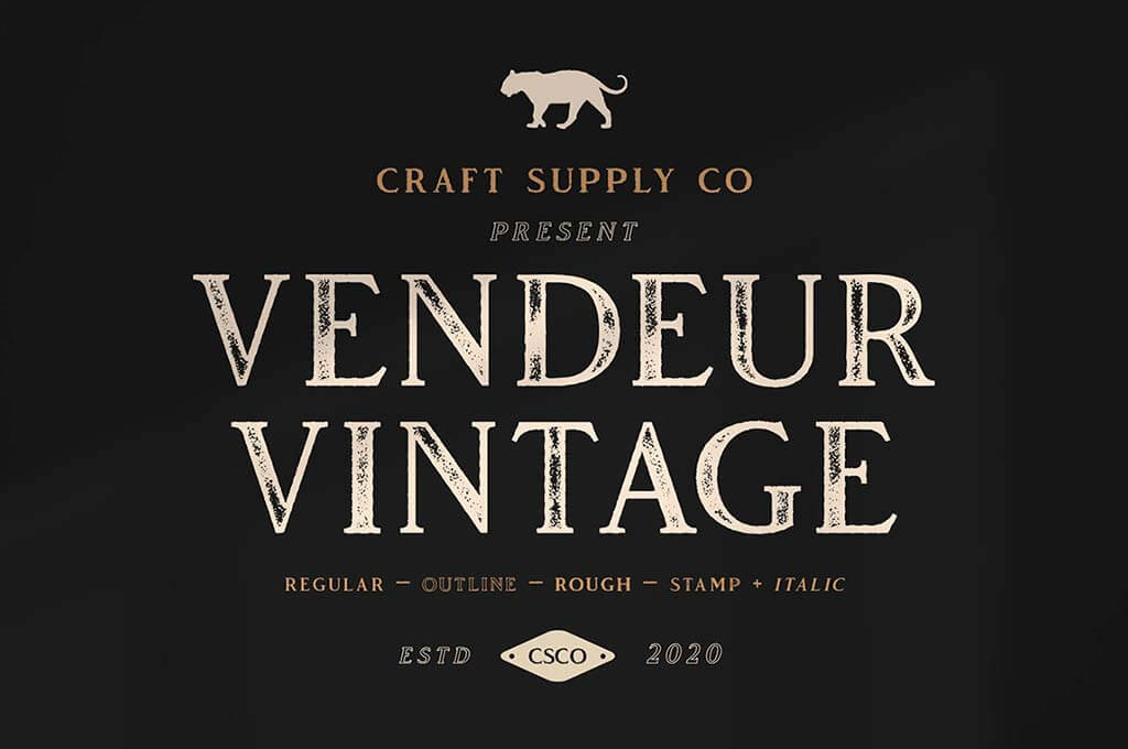 Vendeur Vintage Font Family Extras