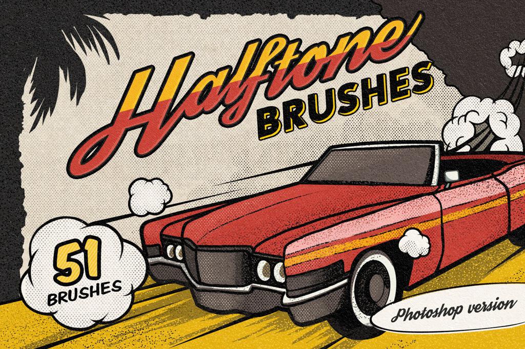 Vintage Comic Book Halftone Brushes