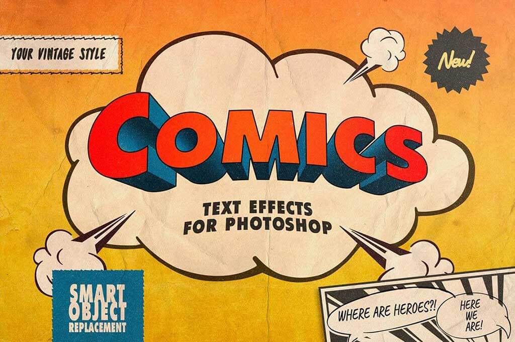 Vintage Comics PSD Text Effects