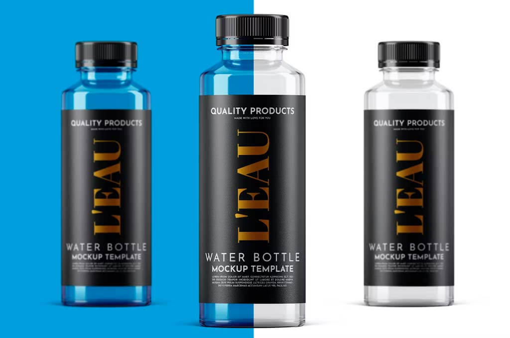 Water Plastic Bottle Mockup Template