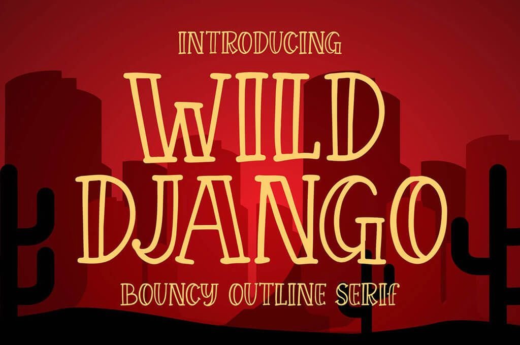 Wild Django - Bouncy Outline Serif