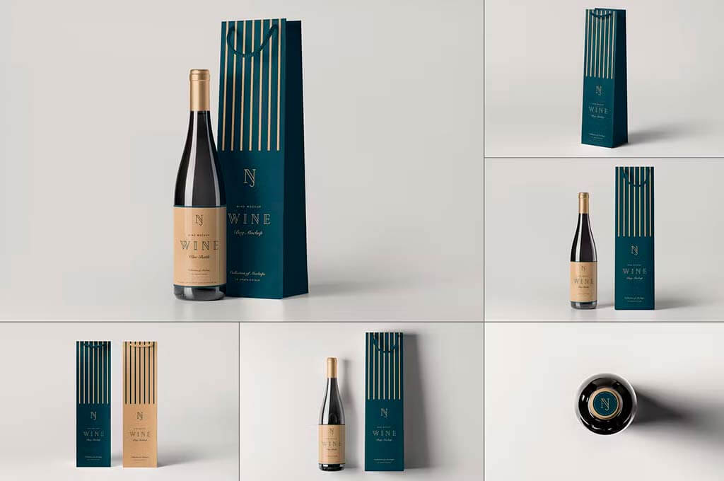 Wine Bag Bottle Mockup