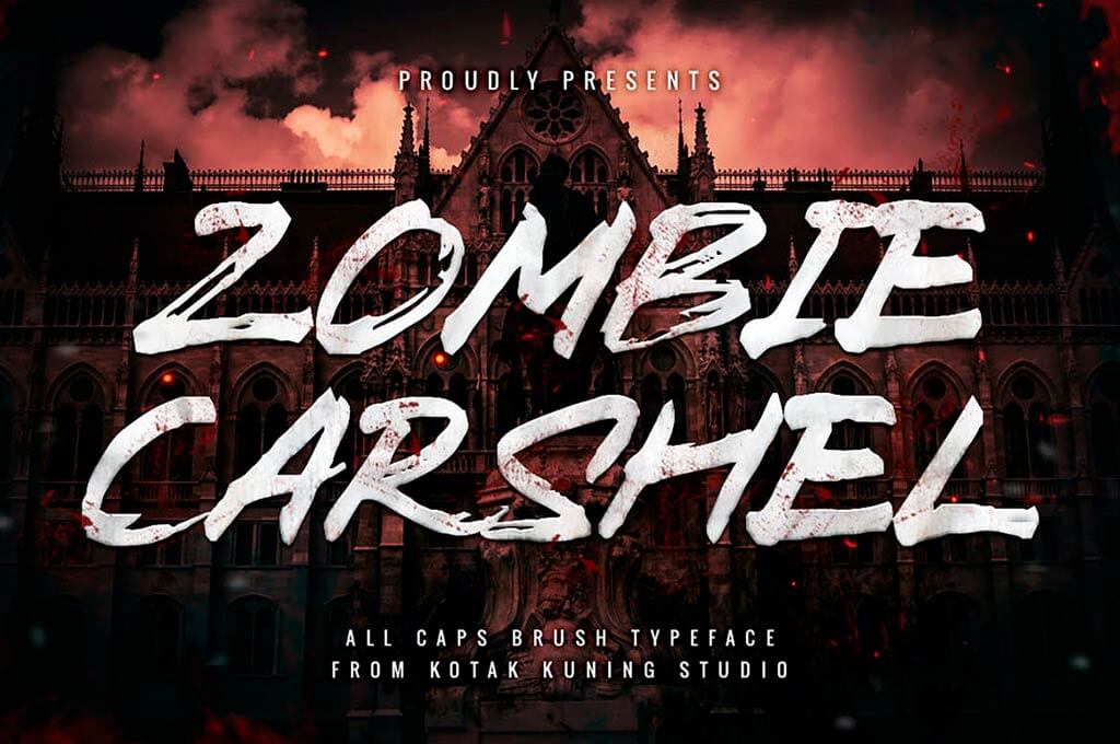 Zombie Carshel - Brush Textured Font